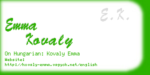 emma kovaly business card